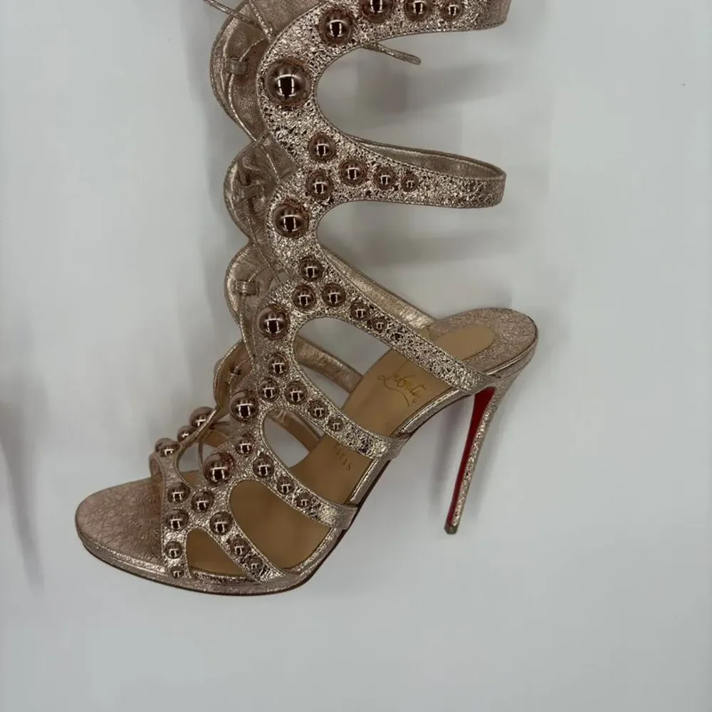 Christian Louboutin Gold and Red Bottom Heels